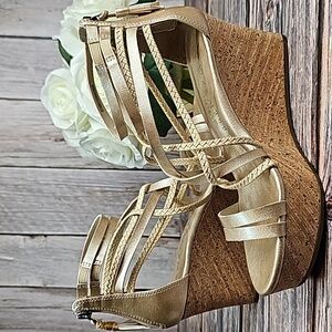 Koolaburra Gold Wedge Sandals